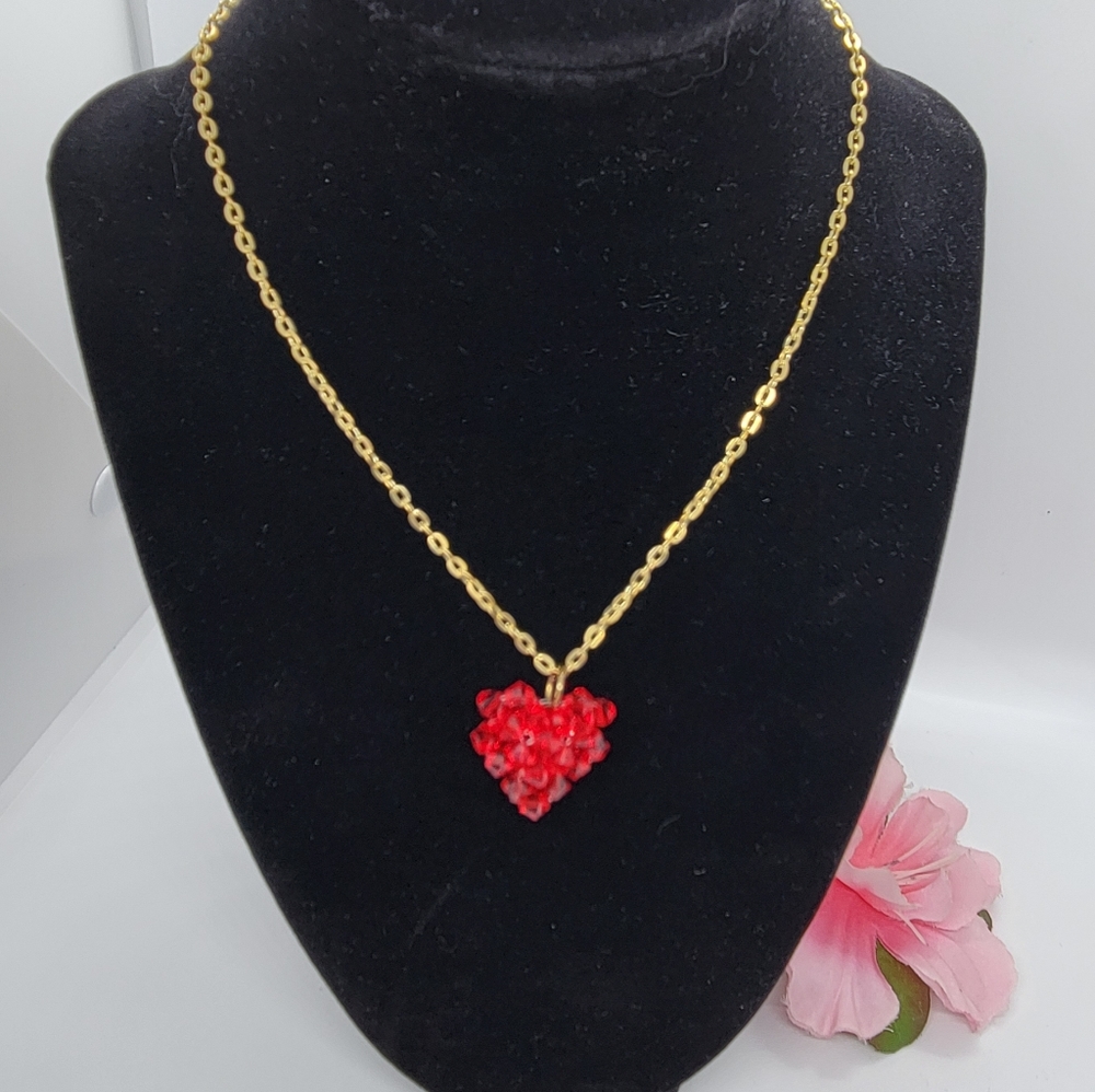Handbeaded Swarovski Large Red Heart